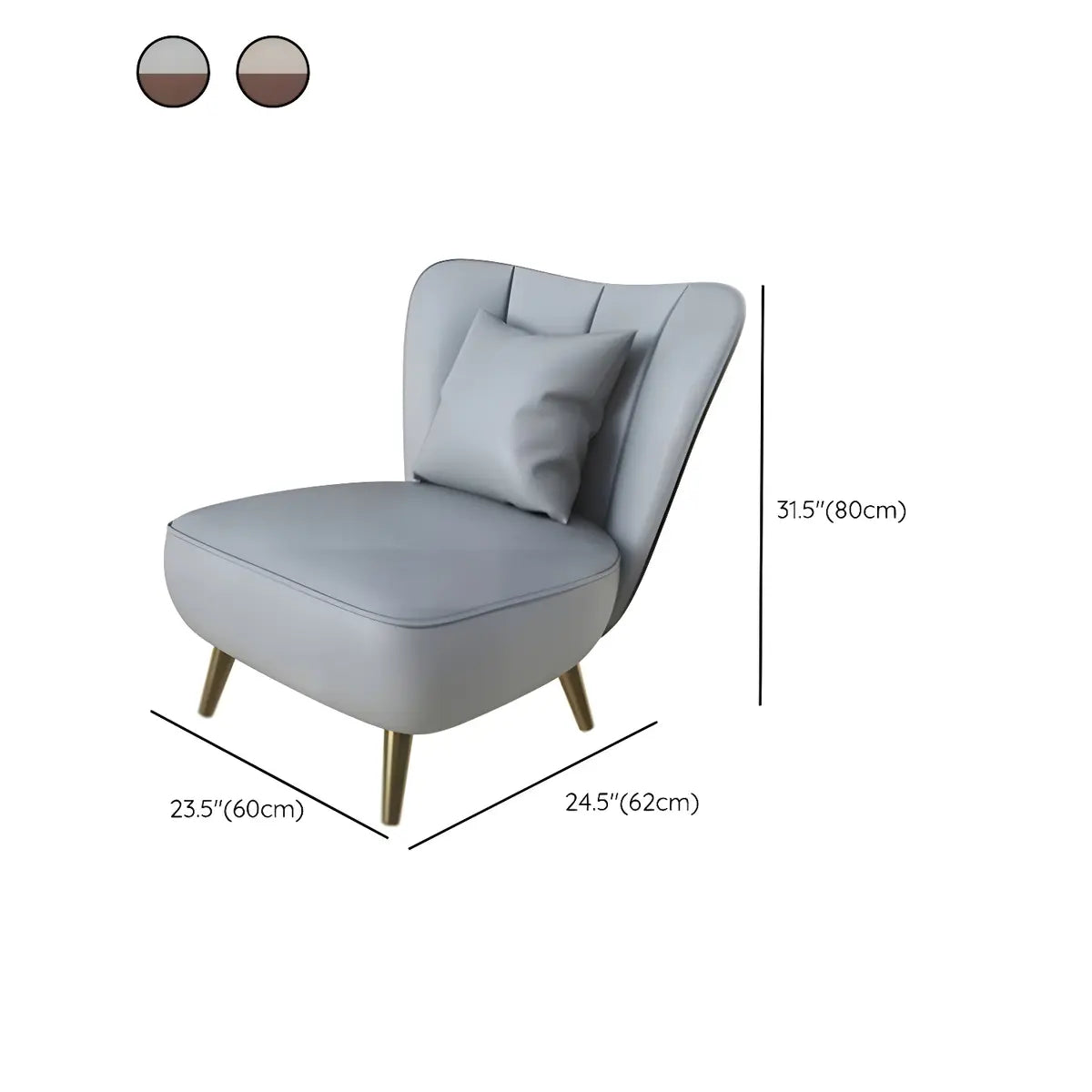 Grey Waterproof Leather Upholstered Back Chair Set 