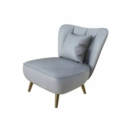 Grey Waterproof Leather Upholstered Back Chair Set Image - 2