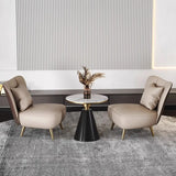 Grey Waterproof Leather Upholstered Back Chair Set Image - 4
