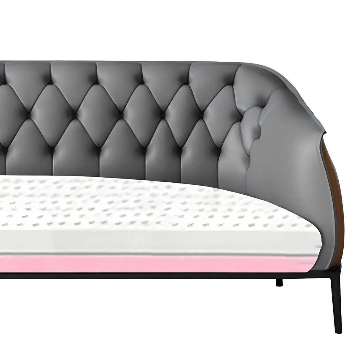 Grey Waterproof Leather Upholstered Back Office Sofa Image - 16