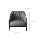 Grey Waterproof Leather Upholstered Back Office Sofa #size