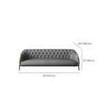 Grey Waterproof Leather Upholstered Back Office Sofa Image - 21