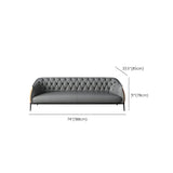 Grey Waterproof Leather Upholstered Back Office Sofa Image - 22