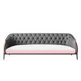 Grey Waterproof Leather Upholstered Back Office Sofa Image - 9