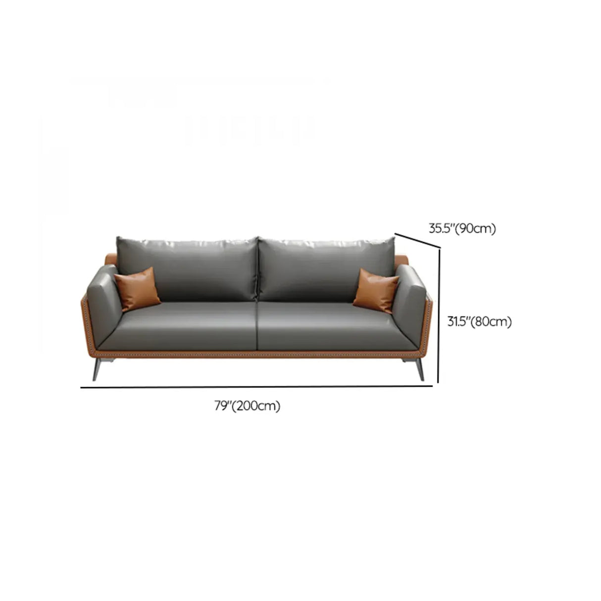 Grey Waterproof Leather Upholstered Back Reception Sofa Image - 18