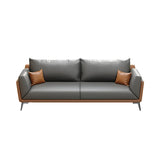 Grey Waterproof Leather Upholstered Back Reception Sofa Image - 5