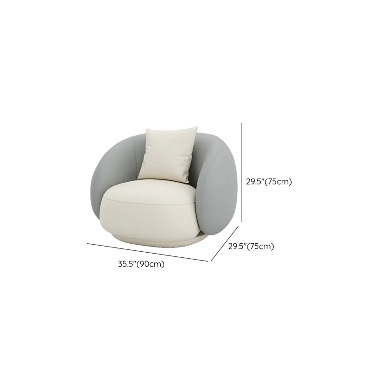 Grey White Scratch Resistant Leather Tight Back Sofa 
