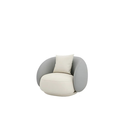 Grey White Scratch Resistant Leather Tight Back Sofa Image - 2