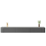 Grey Wood Floating Mount Rectangle TV Stand Image - 31