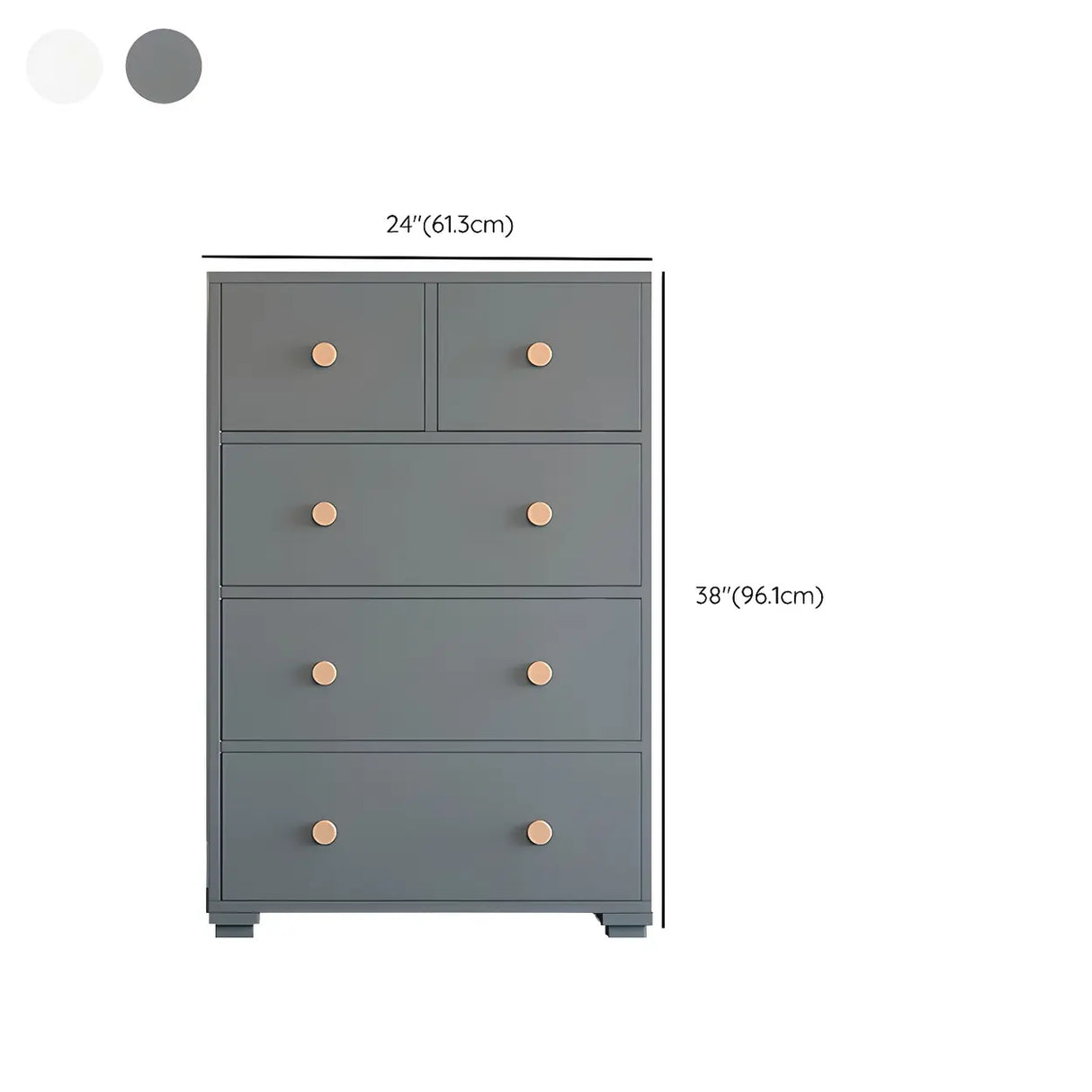 Grey Wood Tipover Restraint Device Dresser for Bedroom 