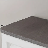 Grey Wooden Cabinet Drawers Rectangular TV Stand Image - 19