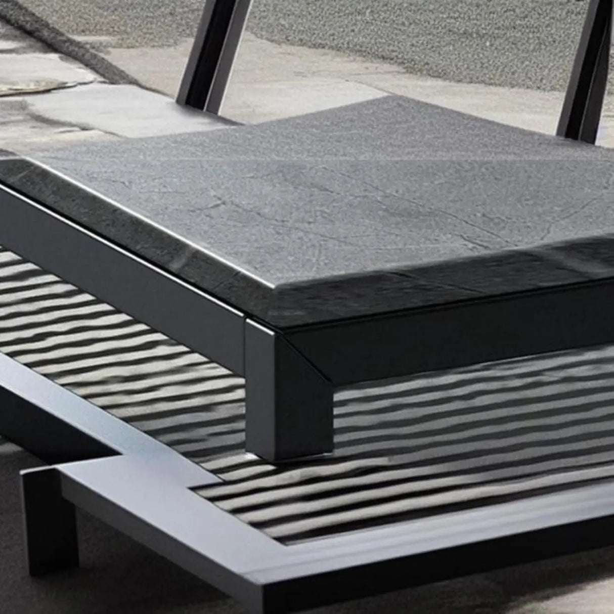Grey Wooden Rectangular Steel Frame Coffee Table Image - 7