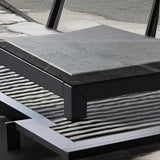 Grey Wooden Rectangular Steel Frame Coffee Table Image - 7