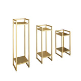 Ground Metal Nesting 2-Tier Square Plant Stand Black Image - 10