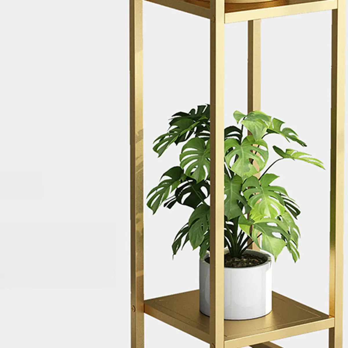 Ground Metal Nesting 2-Tier Square Plant Stand Black Image - 11