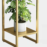 Ground Metal Nesting 2-Tier Square Plant Stand Black Image - 16