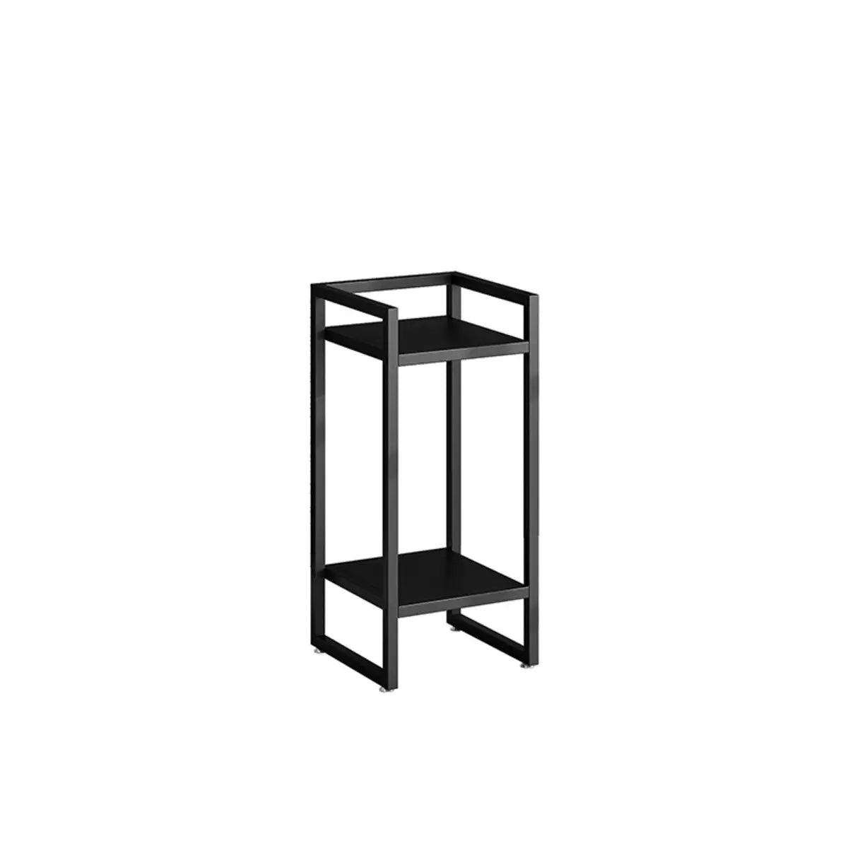Ground Metal Nesting 2-Tier Square Plant Stand Black Image - 7