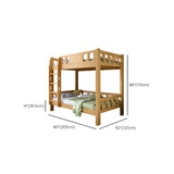 Guardrail and Stairs Natural Wood Space-Saving Bunk Bed #size
