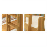 Guardrail and Stairs Natural Wood Space-Saving Bunk Bed Image - 8