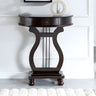 Half Moon Birch Dark Wood Console Table with Drawers Image - 1