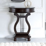 Half Moon Birch Dark Wood Console Table with Drawers Image - 1