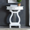 Half Moon Birch Dark Wood Console Table with Drawers Image - 2