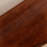 Half Moon Birch Dark Wood Console Table with Drawers Image - 7