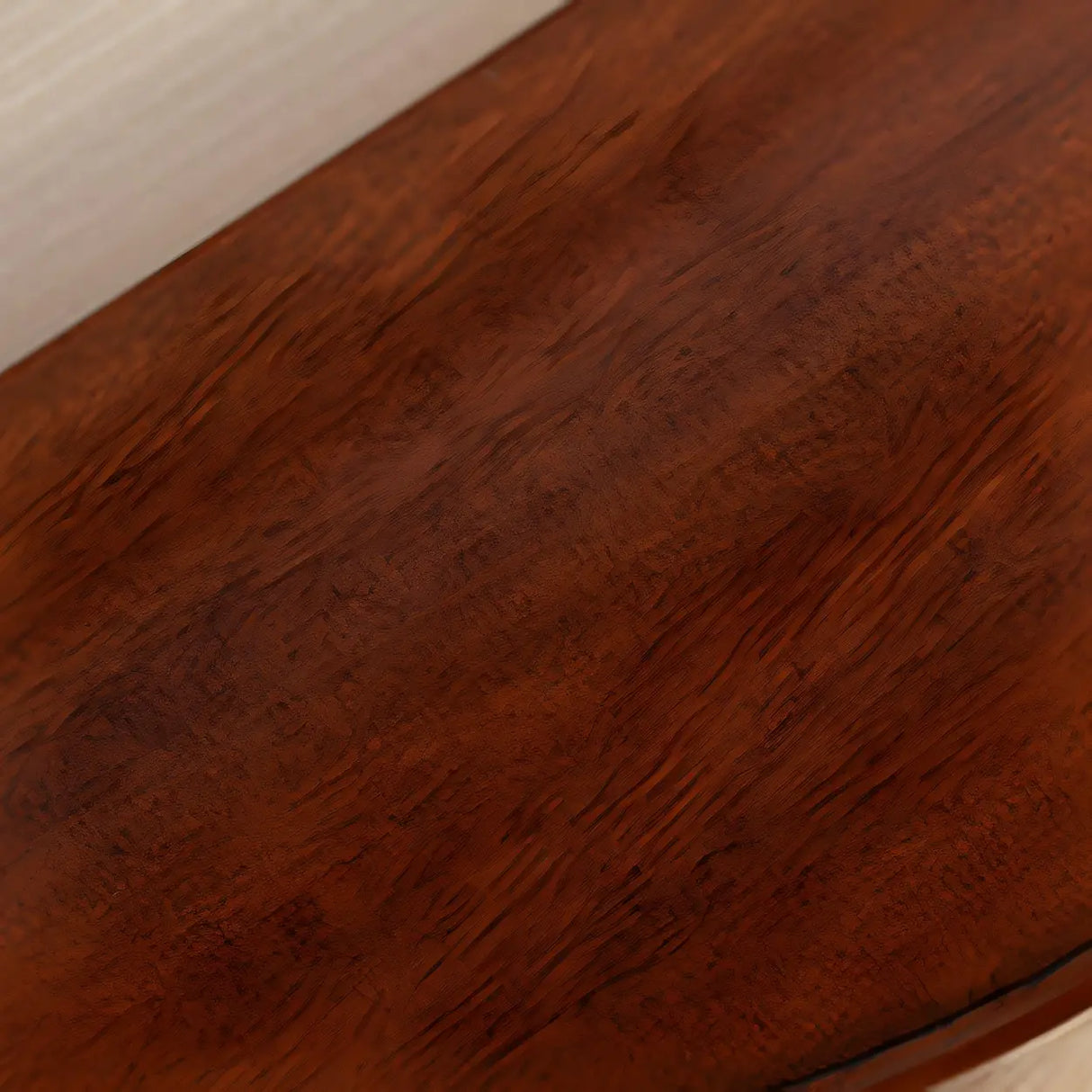 Half Moon Birch Dark Wood Console Table with Drawers Image - 7