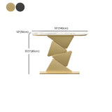Half Moon Gold Triangle Metal Base Hallway Console Table Image - 12