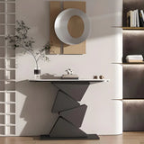 Half Moon Gold Triangle Metal Base Hallway Console Table Image - 5