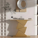 Half Moon Gold Triangle Metal Base Hallway Console Table Image - 6