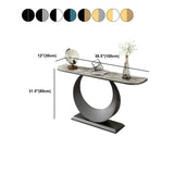 Half Moon Marble Metal Black Circle Base Console Table #size
