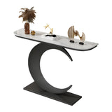 Half Moon Metal Gold Scratch Resistant Hallway Console Table Image - 12