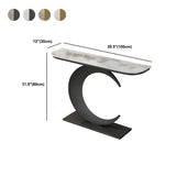 Half Moon Metal Gold Scratch Resistant Hallway Console Table Image - 14