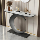 Half Moon Metal Gold Scratch Resistant Hallway Console Table Image - 4