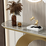 Half Moon Metal Gold Scratch Resistant Hallway Console Table Image - 7
