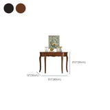 Half Moon Walnut Wooden Storage Console Table with Drawer Image - 11