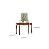 Half Moon Walnut Wooden Storage Console Table with Drawer Image - 13