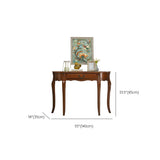 Half Moon Walnut Wooden Storage Console Table with Drawer Image - 14