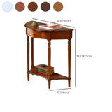 Half Moon Wood Cherry Console Entry Table with Drawers Image - 15