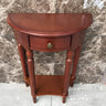 Half Moon Wood Cherry Console Entry Table with Drawers Image - 2
