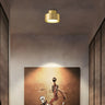 Hallway Black Cylinder LED Semi-Flush Mount Light Image - 3