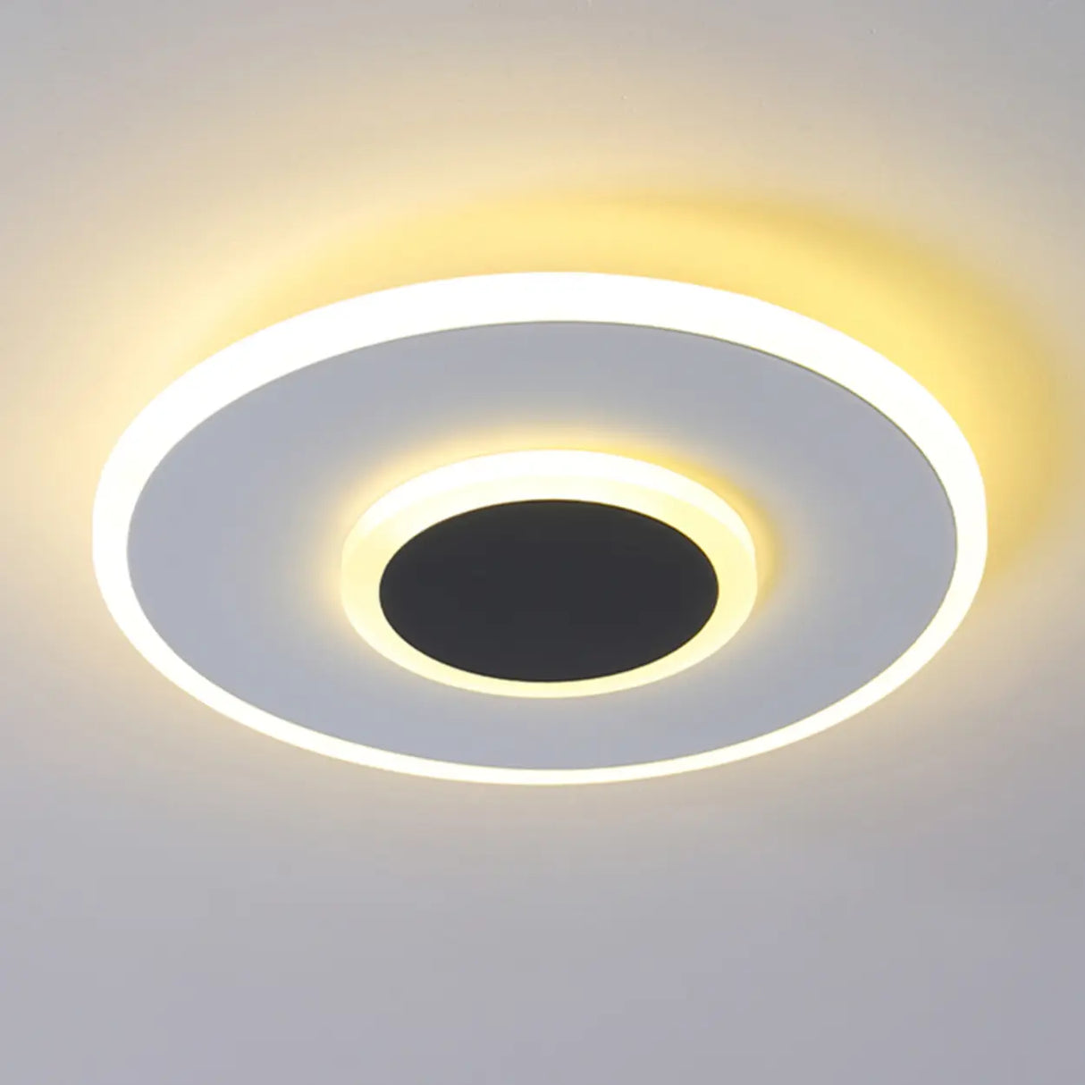 Hallway Black Grey Round LED Flush Mount Ceiling Light Image - 11