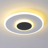 Hallway Black Grey Round LED Flush Mount Ceiling Light Image - 11