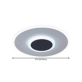 Hallway Black Grey Round LED Flush Mount Ceiling Light Image - 14
