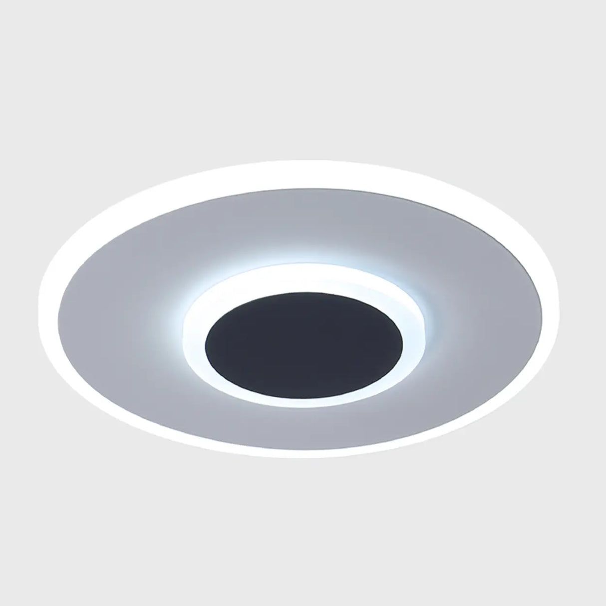 Hallway Black Grey Round LED Flush Mount Ceiling Light Image - 3