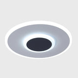 Hallway Black Grey Round LED Flush Mount Ceiling Light Image - 3