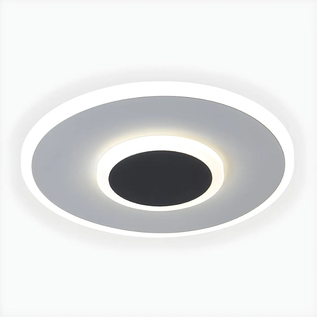 Hallway Black Grey Round LED Flush Mount Ceiling Light Image - 8