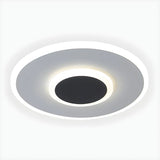 Hallway Black Grey Round LED Flush Mount Ceiling Light Image - 8