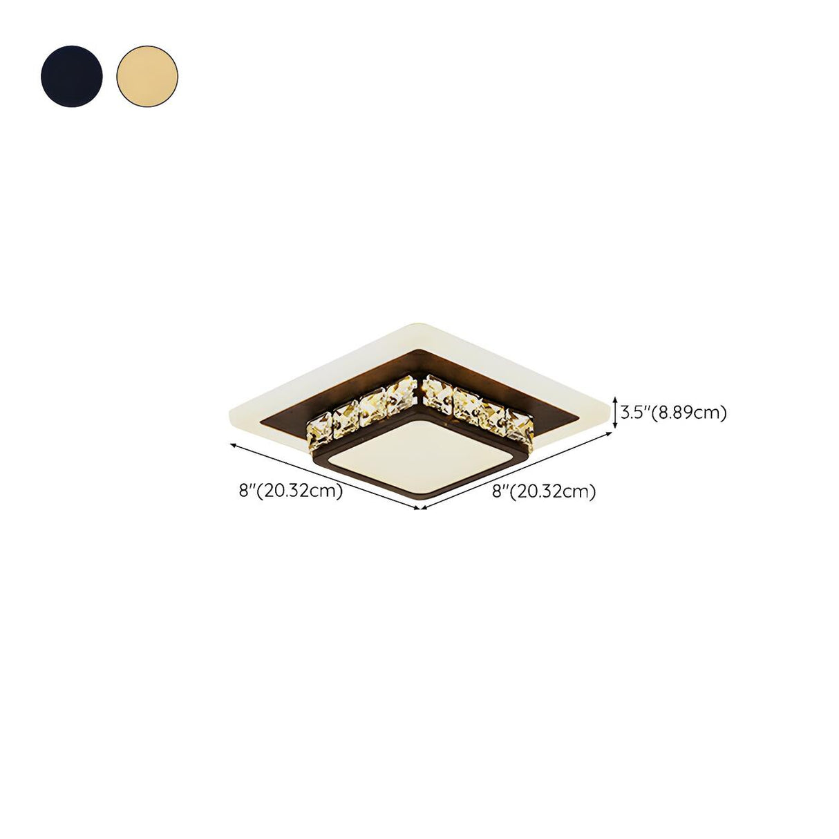 Hallway Black Round Crystal Flush Mount Ceiling Light Image - 22
